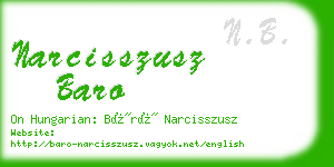 narcisszusz baro business card